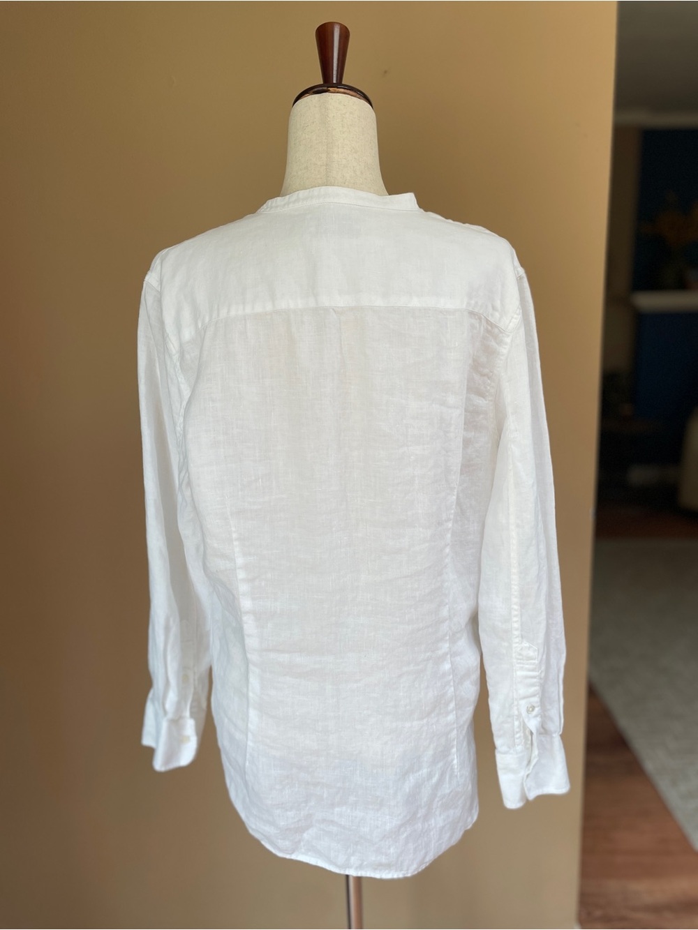 Guideboat Co. Womens Linen Tunic Blouse Top Large White Coastal‎ Beachy Pockets - Picture 4 of 11